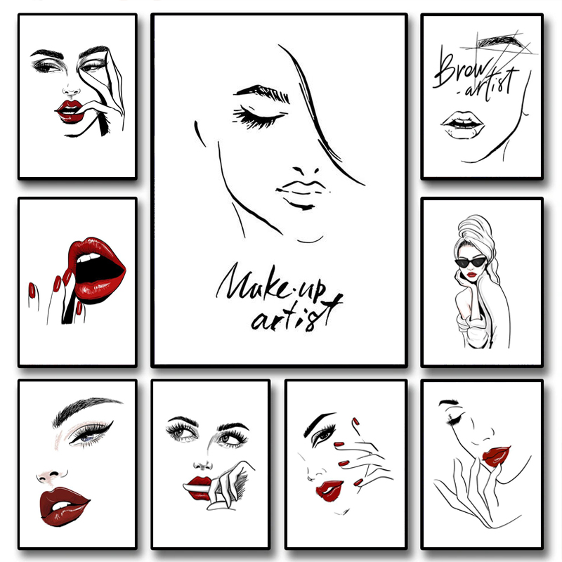 Beauty Makeup Pic - لوحة فنية جدارية عصرية (بدون إطار)