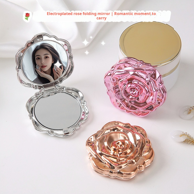 1 قطعة مرآة صغيرة محمولة ريترو - مراجعة Beauty Rose Makeup وسعره